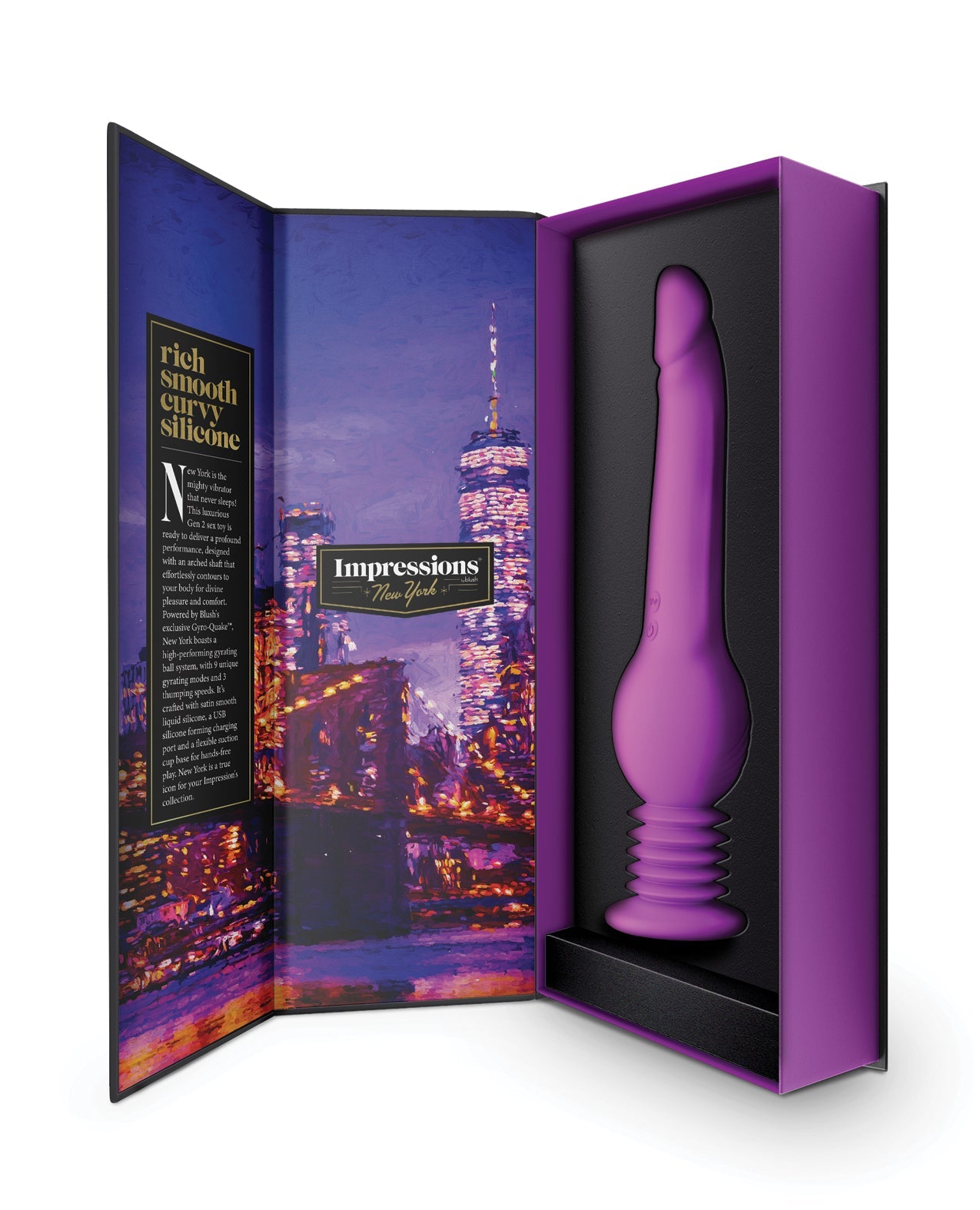 Blush Impressions New York Gyro Quake Dildo - Purple by Anal Toys & Stimulators