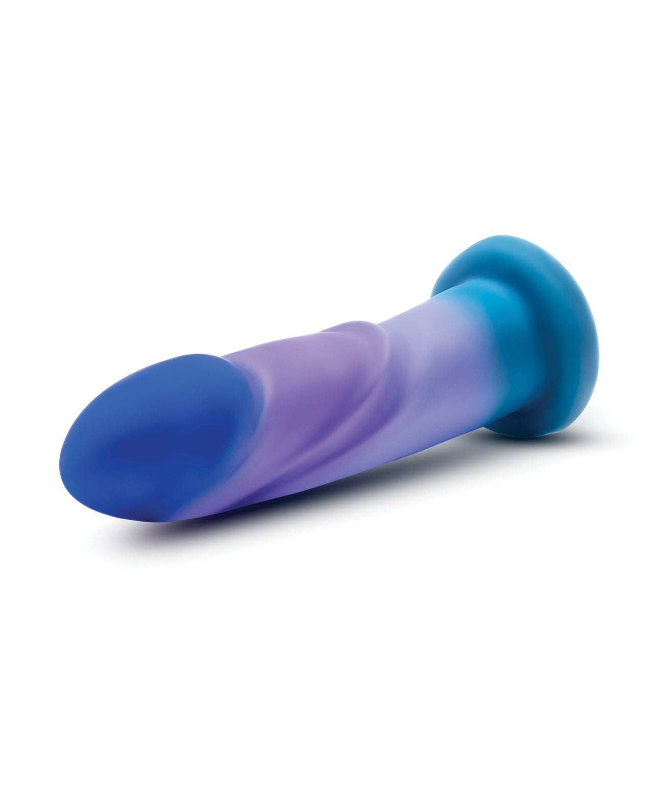 Blush Avant Midnight Rendezvous Ocean Blue silicone dildo with textured ridges and suction cup base