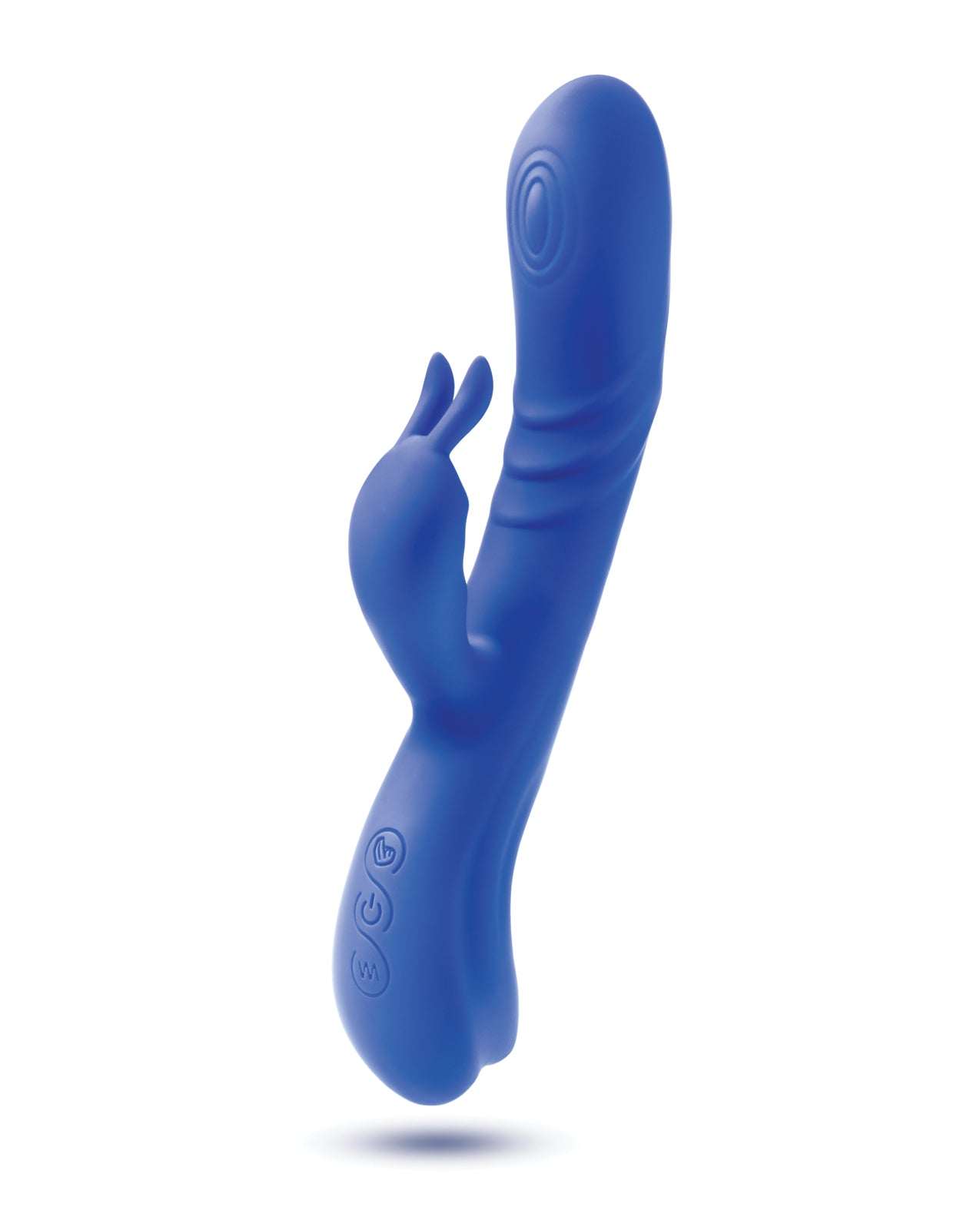 Blush Harper Rabbit Vibrator in midnight blue with flexible shaft and dual motors for G-spot and clitoral stimulation