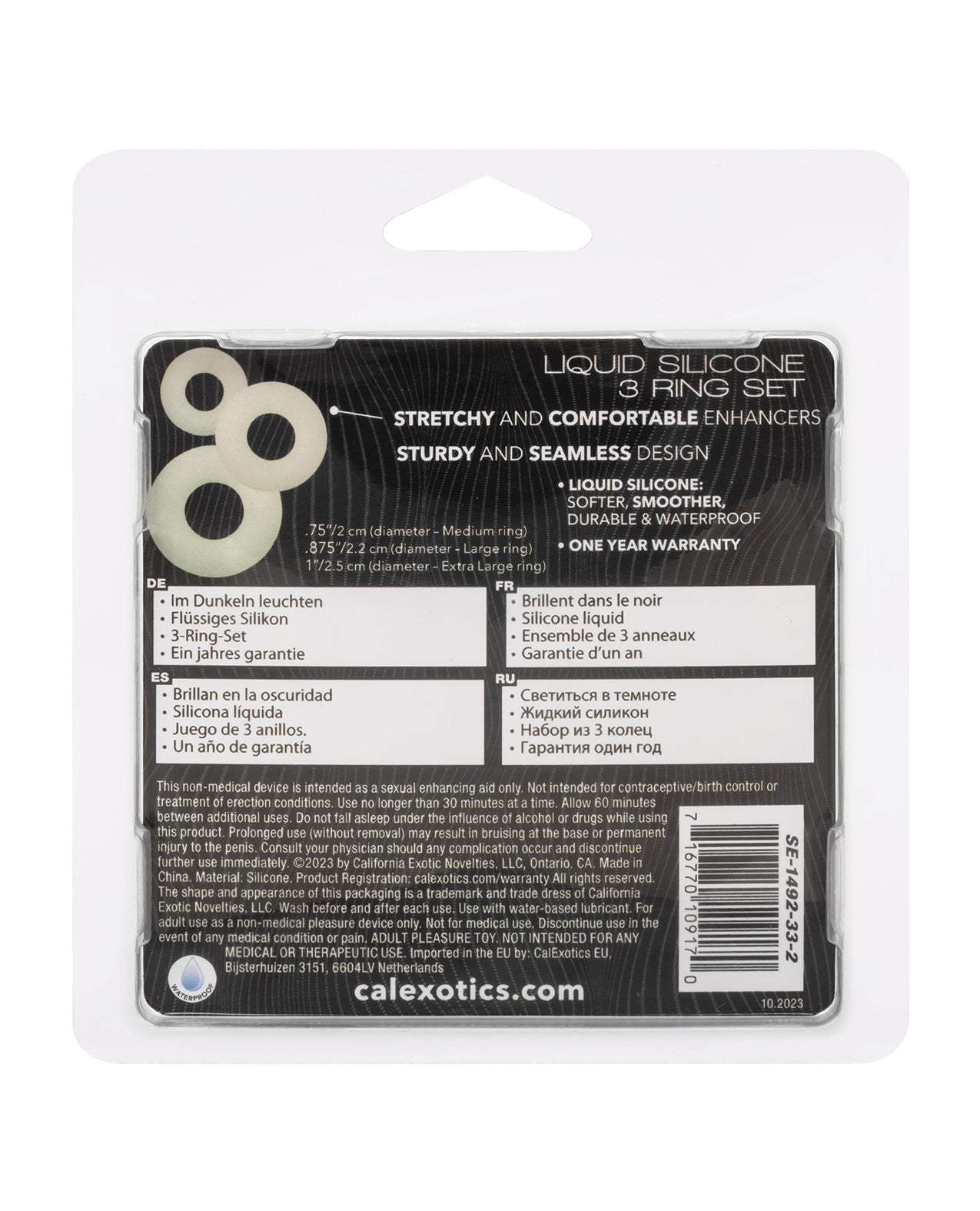 Alpha Liquid Silicone Glow in the Dark Cock Ring - Set of 3 by Cock & Balls