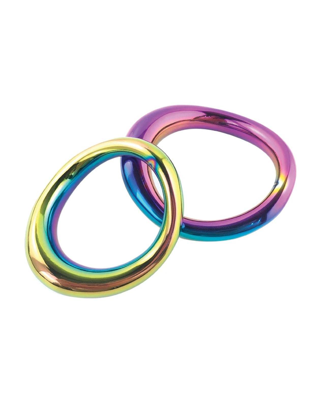 Plesur 1-3/4" Metal Cock Ring - Rainbow by Cock & Balls