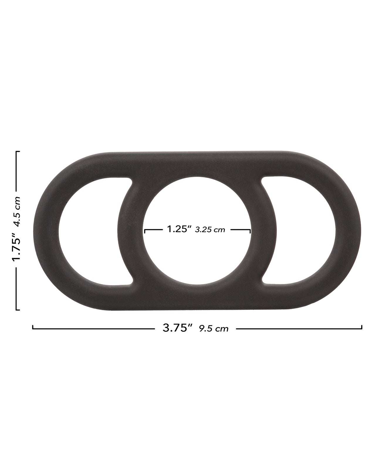 Alpha Liquid Silicone Commander black cock ring with dimensions, stretchable and durable enhancer for intimate pleasure
