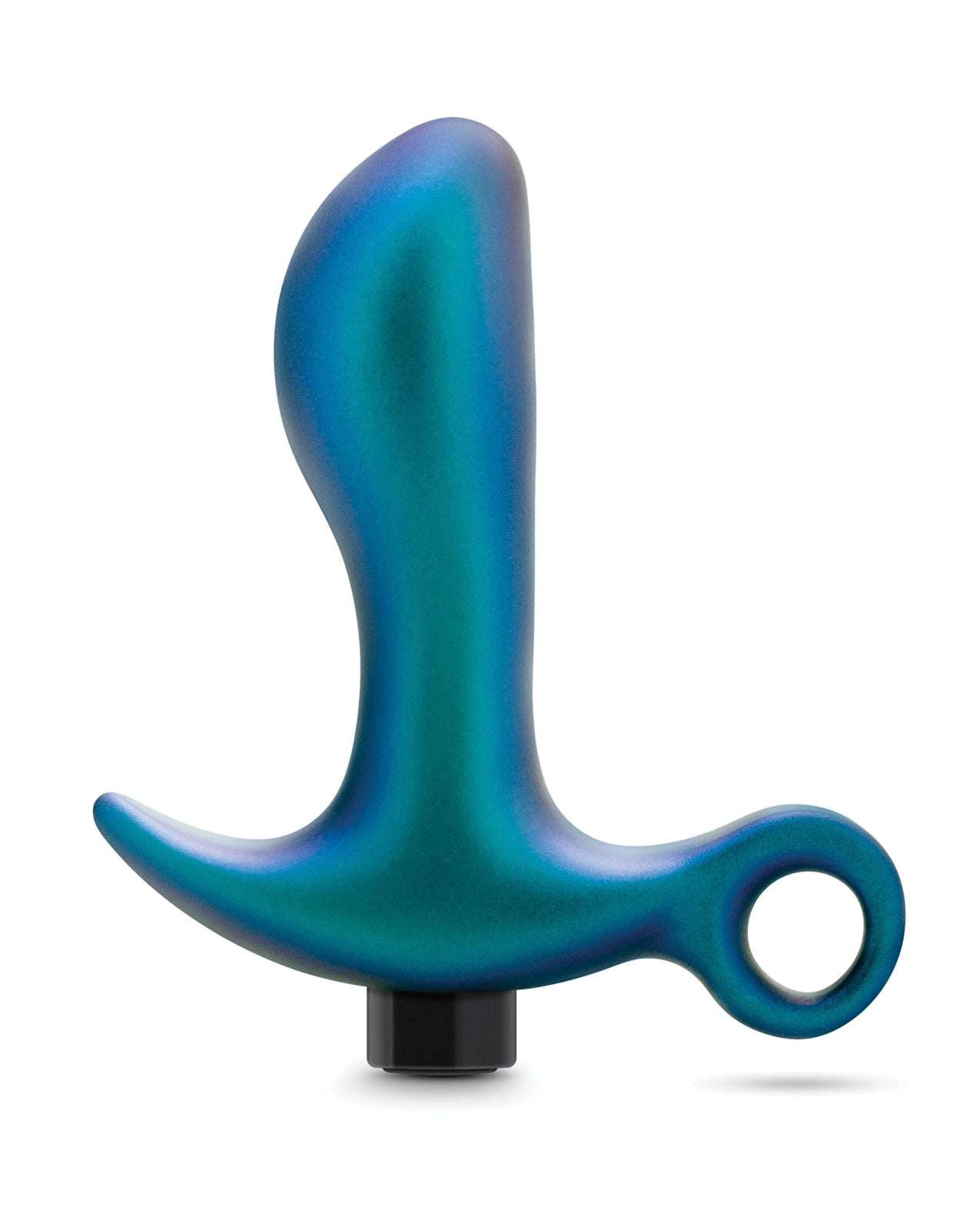 Blush Anal Adventures Matrix Teleportation Plug in lunar blue with ergonomic design and 10 vibration settings for prostate stimulation