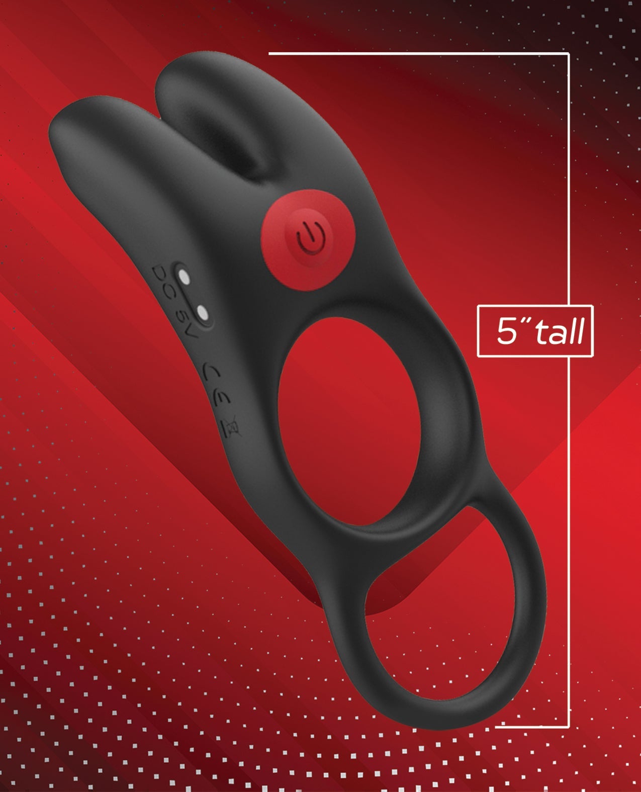 Red Dot Vibrating Cock Ring V1 With Remote - Black/red by Cock & Balls