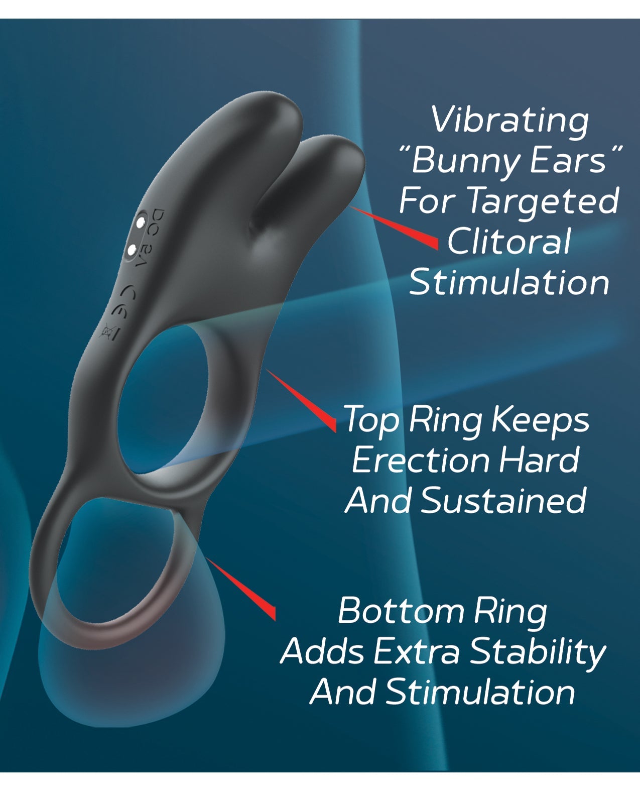 Red Dot Vibrating Cock Ring V1 With Remote - Black/red by Cock & Balls