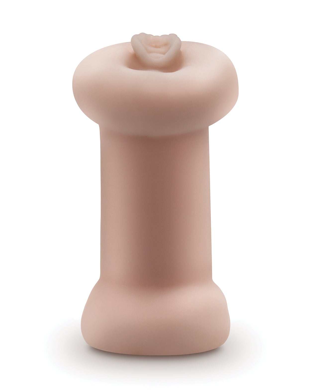 Blush EnLust Soft & Wet glow-in-the-dark dual-ended male stroker with ribbed pussy and ass orifices in skin tone