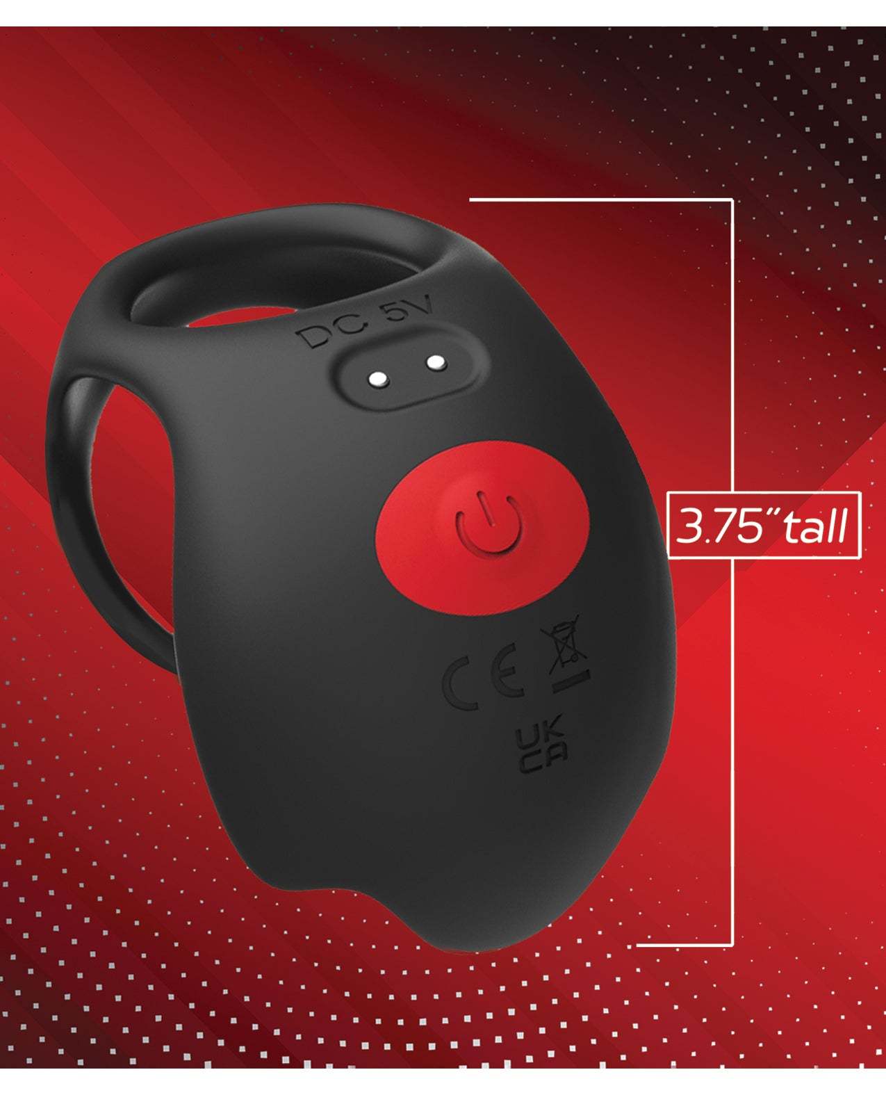 Red Dot Vibrating Cock Ring V3 With Remote - Black/red by Cock & Balls