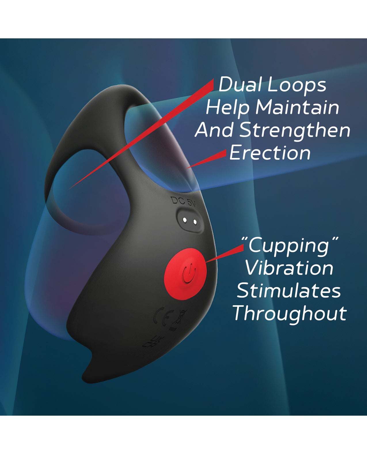 Red Dot Vibrating Cock Ring V3 With Remote - Black/red by Cock & Balls