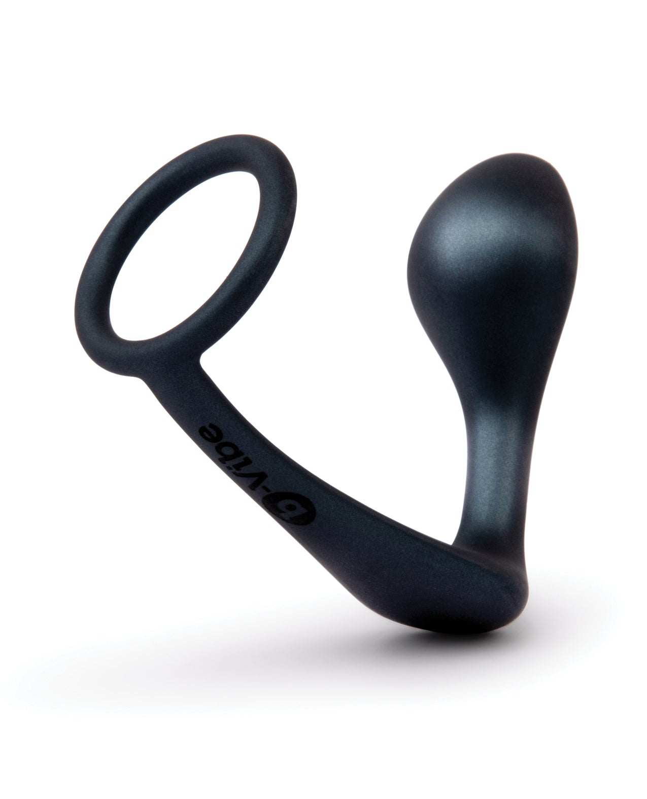b-Vibe Ringer Cock Ring and Prostate Plug in black silicone for dual stimulation and enhanced performance