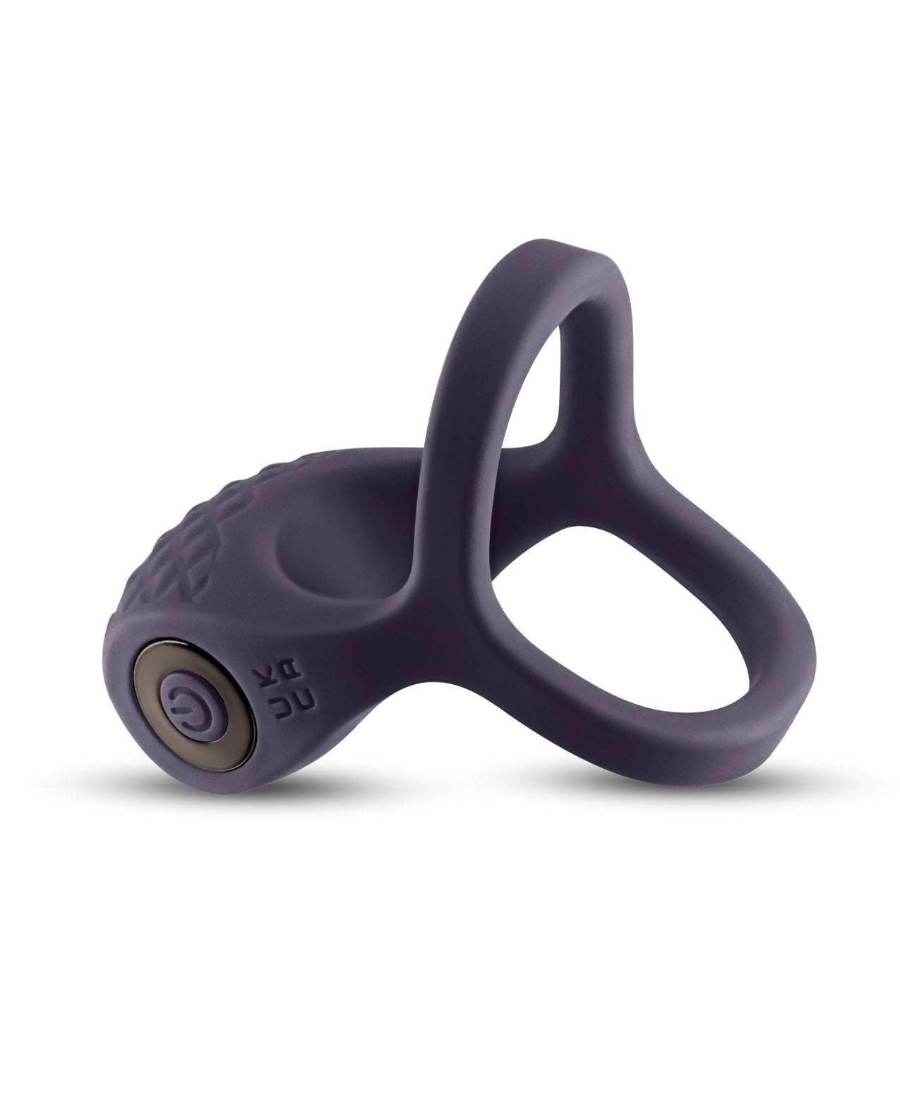 Renegade Valiant Vibrating Cock Ring in gray, body-safe silicone, rechargeable with 3 speeds and 7 vibration functions.