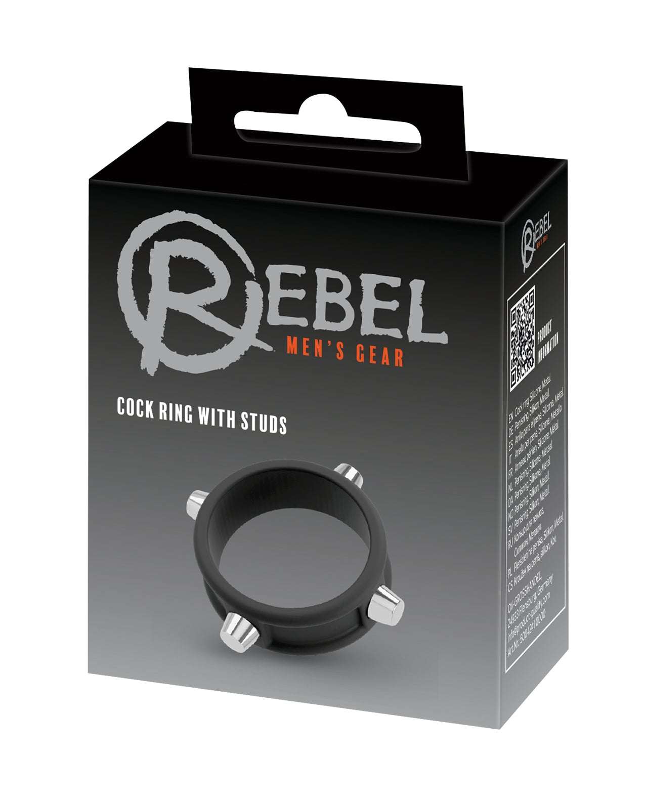 Rebel Cock Ring w/Stubs - Black by Cock & Balls