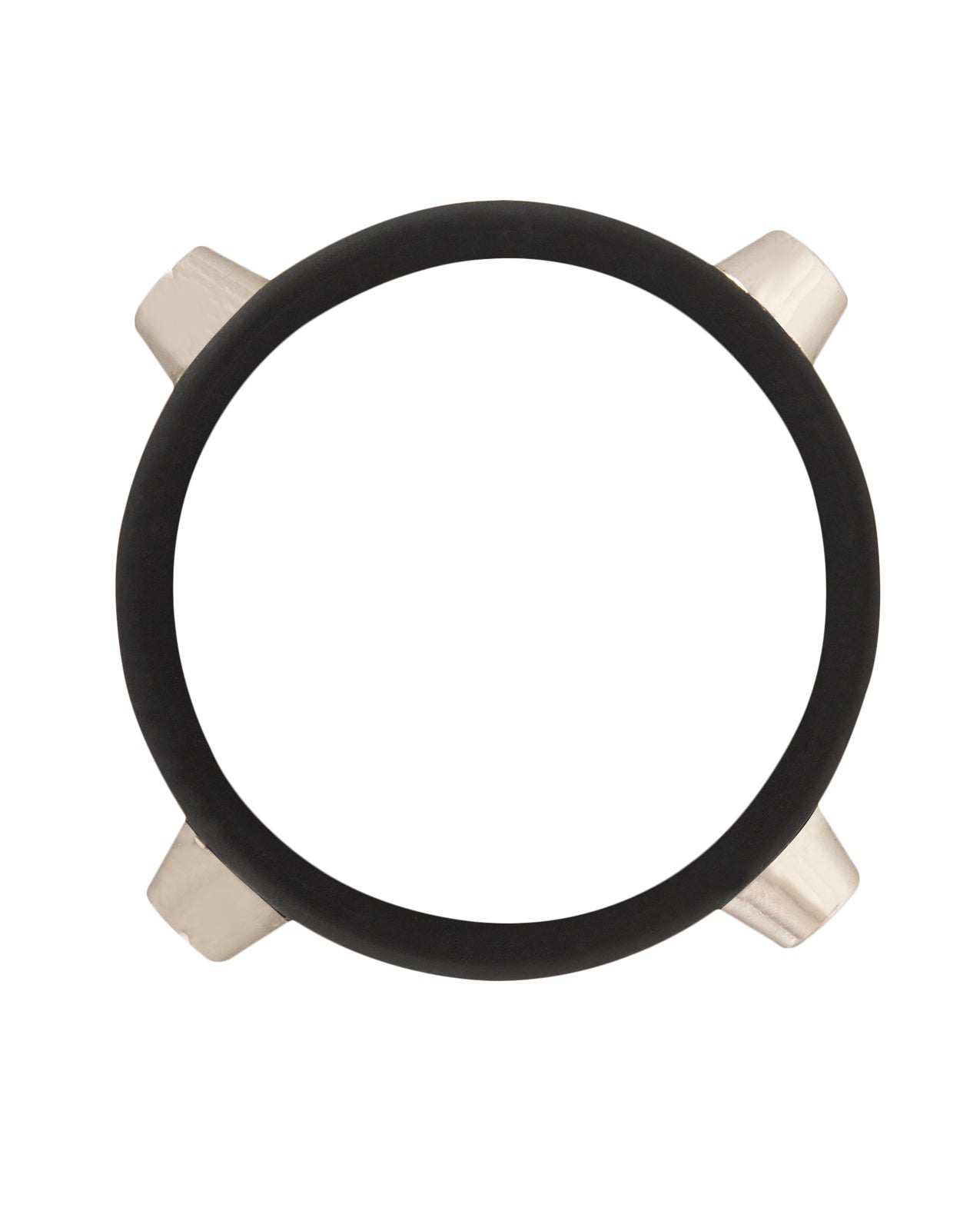 Black Rebel Cock Ring with metal studs made of stretchy silicone for erection support and comfort