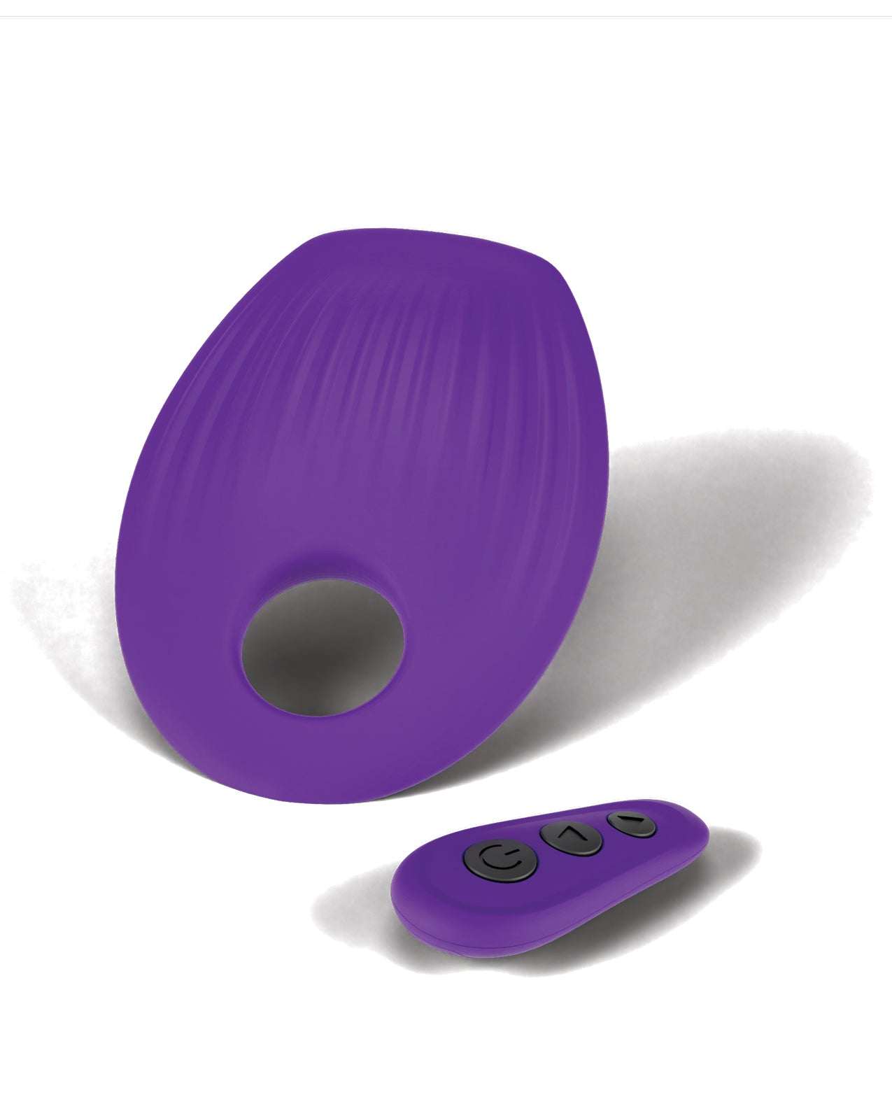 Purple Couples Choice Grinding Cushion with remote control and stretchy cock ring for versatile vibrating pleasure