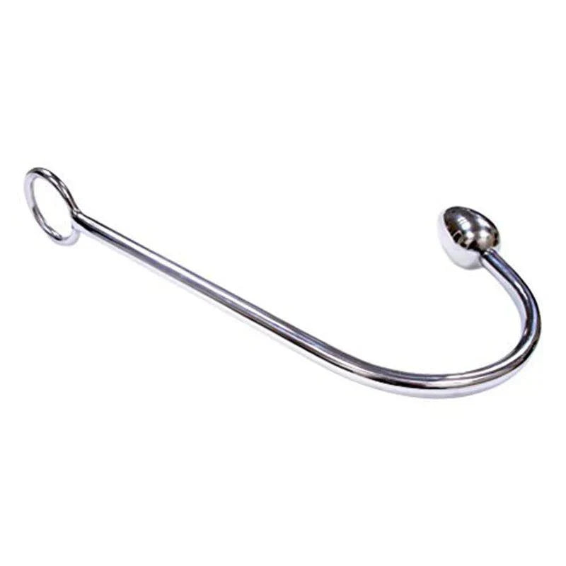 Rouge Stainless Steel Anal Hook with curved design and polished finish for intimate use.