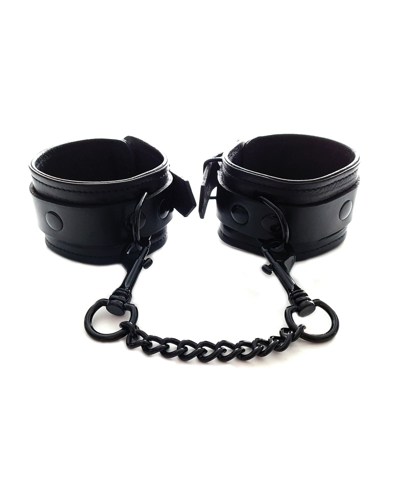 Rouge Leather Ankle Cuffs - Black with Black by Bondage & Fetish Toys