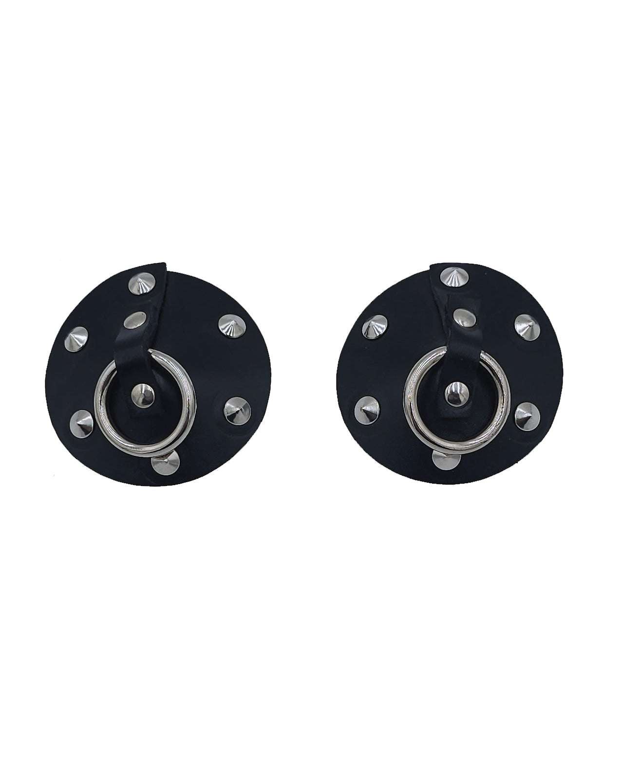 Rouge Leather Studded Nipple Covers - Black by Bondage & Fetish Toys