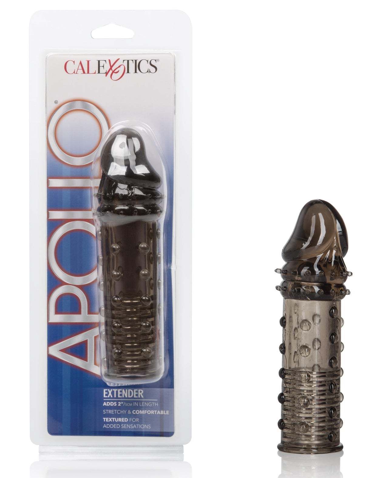 Apollo Extender Smoke penis extender with textured design for enhanced length and girth