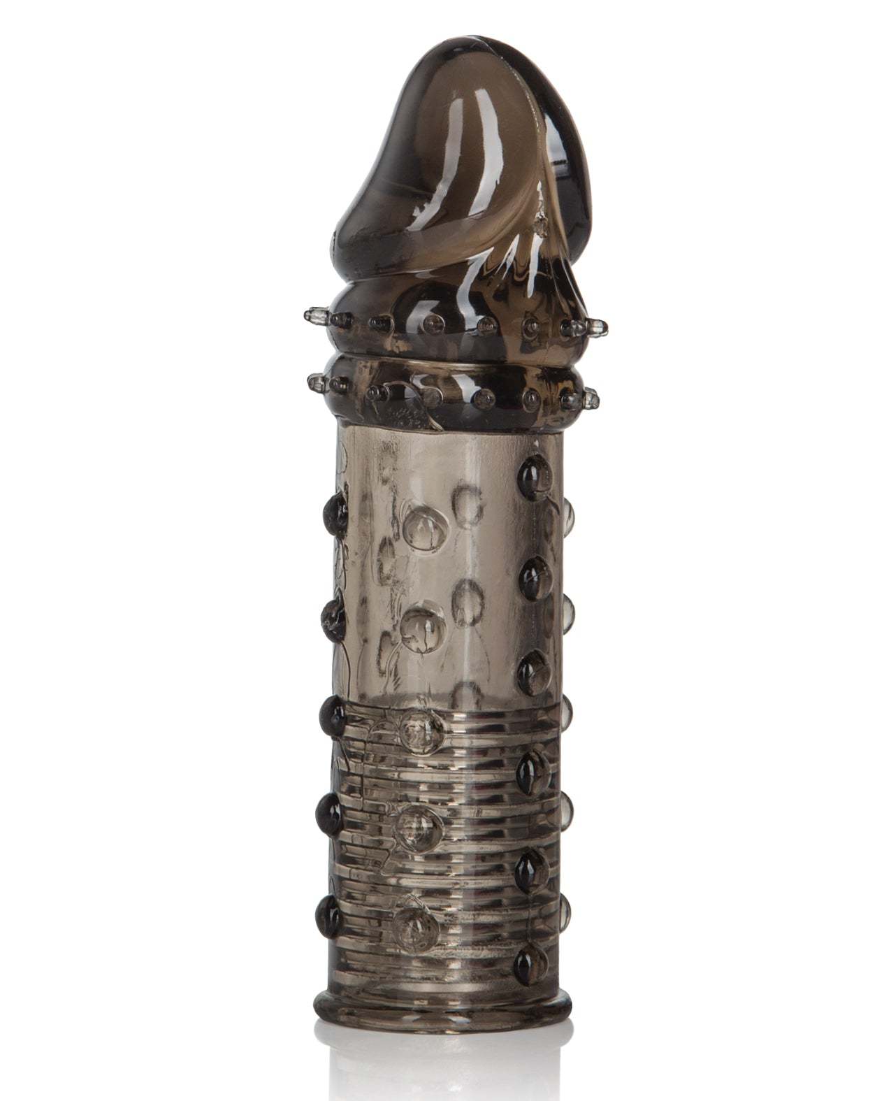 Apollo Extender Smoke translucent textured penis extender sleeve designed to add length and girth.