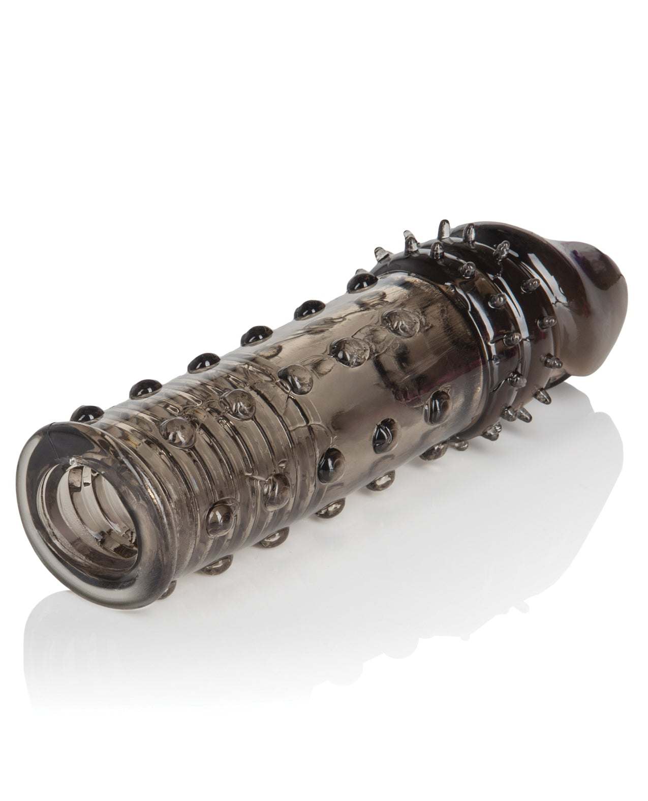 Apollo Extender Smoke penis extender with textured ribbing and phthalate-free translucent TPR material for enhanced length and girth.