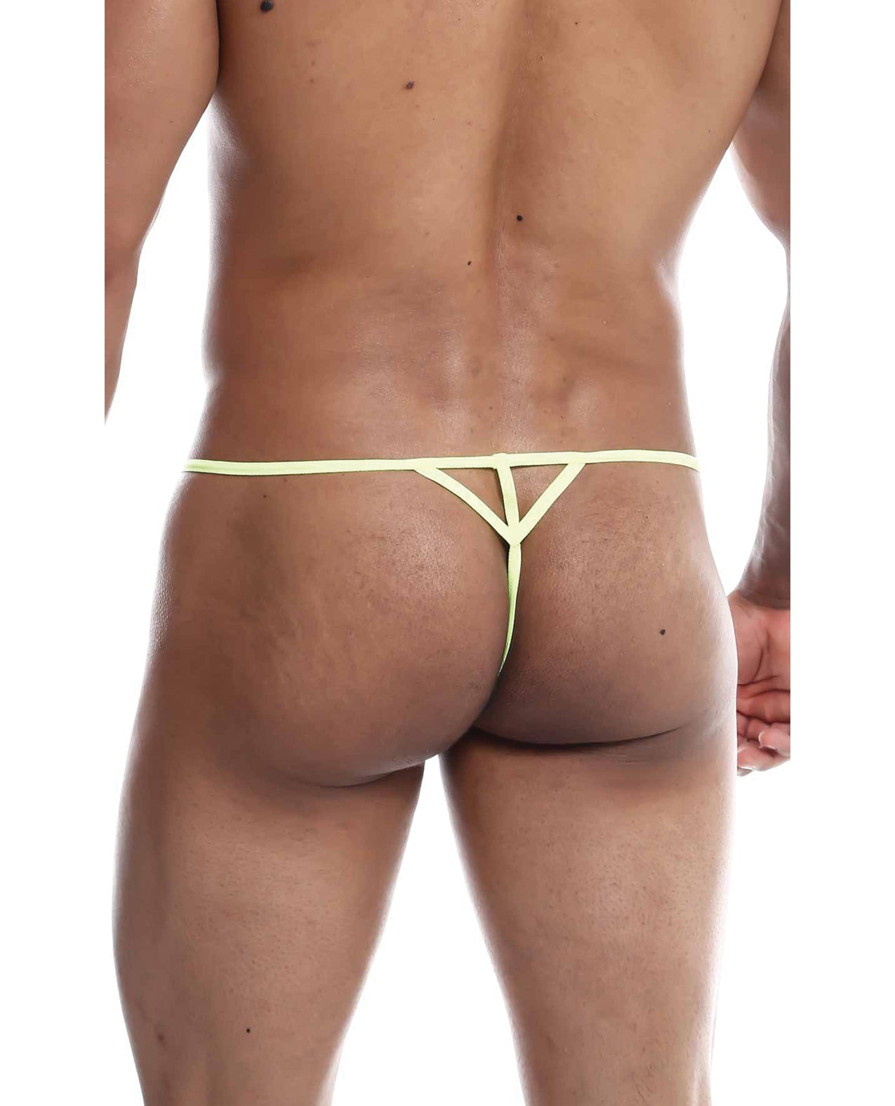 Male Basics Sinful Hipster Wow T Thong G-String Yellow Print MD by Apparel