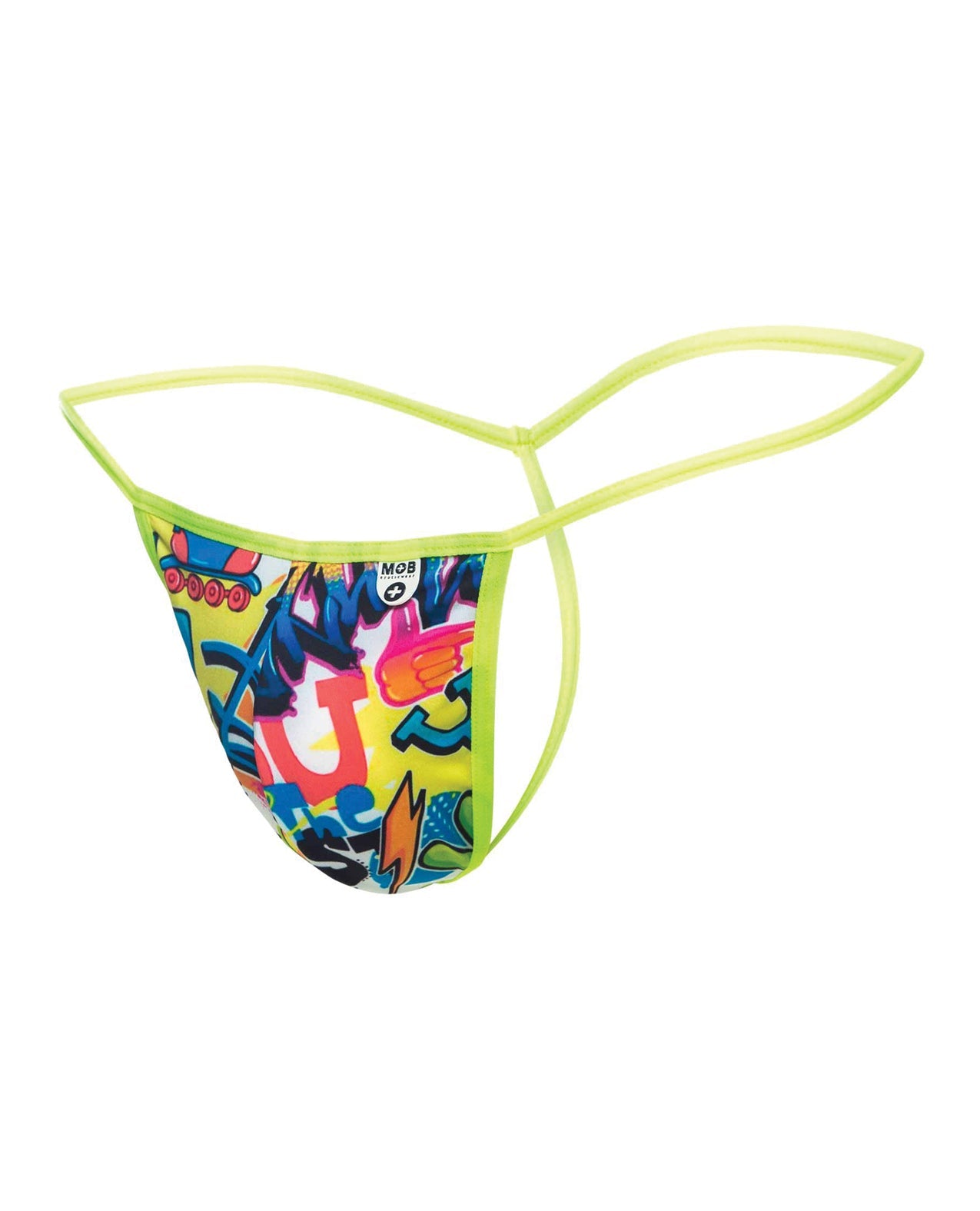 Male Basics Sinful Hipster Wow T Thong G-String Yellow Print SM by Apparel
