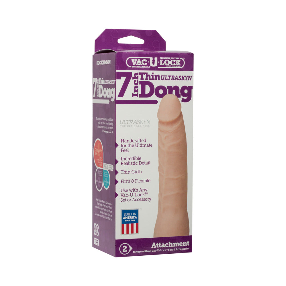 Vac-U-Lock- 7-Inch Thin Dong - ULTRASKYN White by Anal Toys & Stimulators