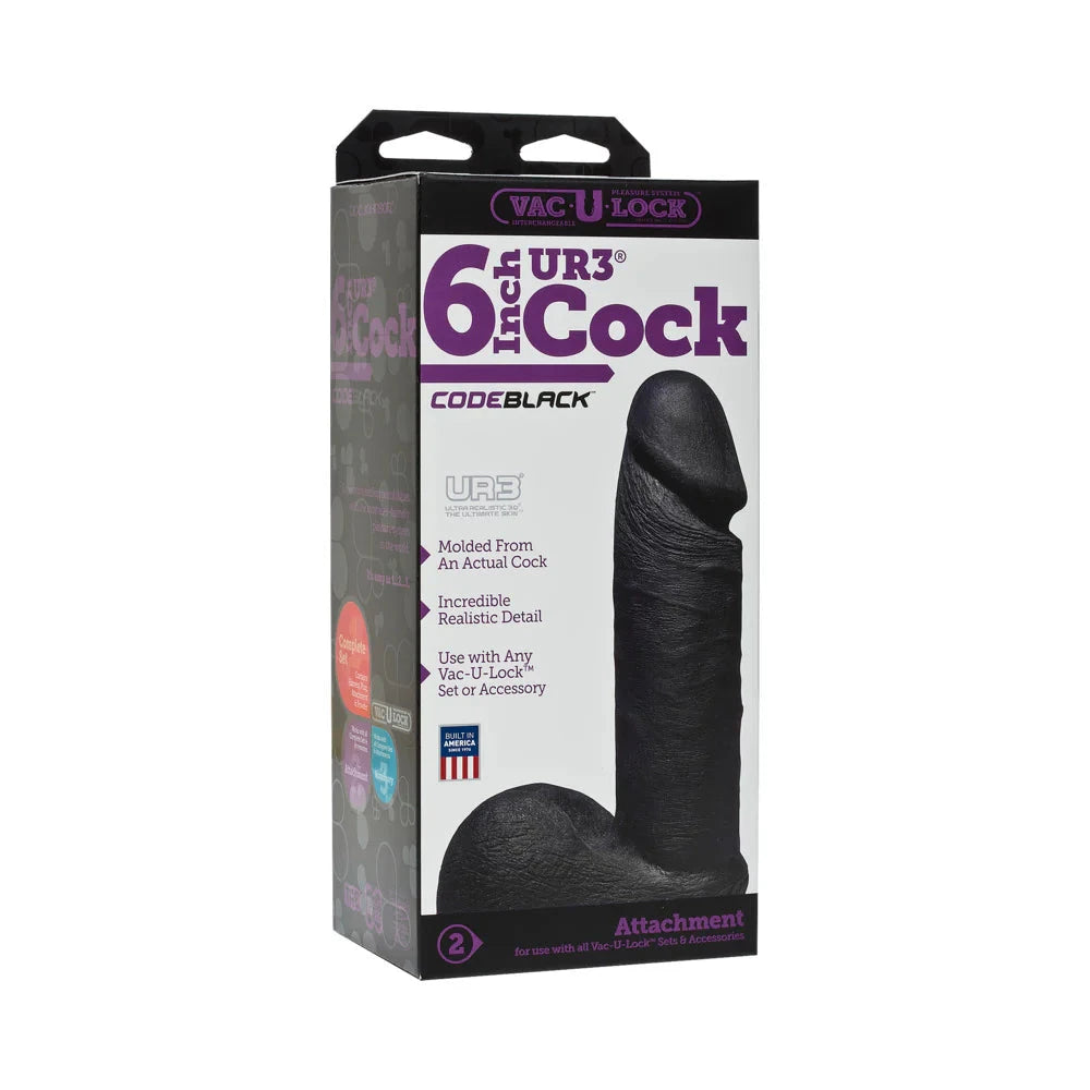 Vac-U-Lock - ULTRASKYN 6in Realistic Cock CODEBLACK by Anal Toys & Stimulators