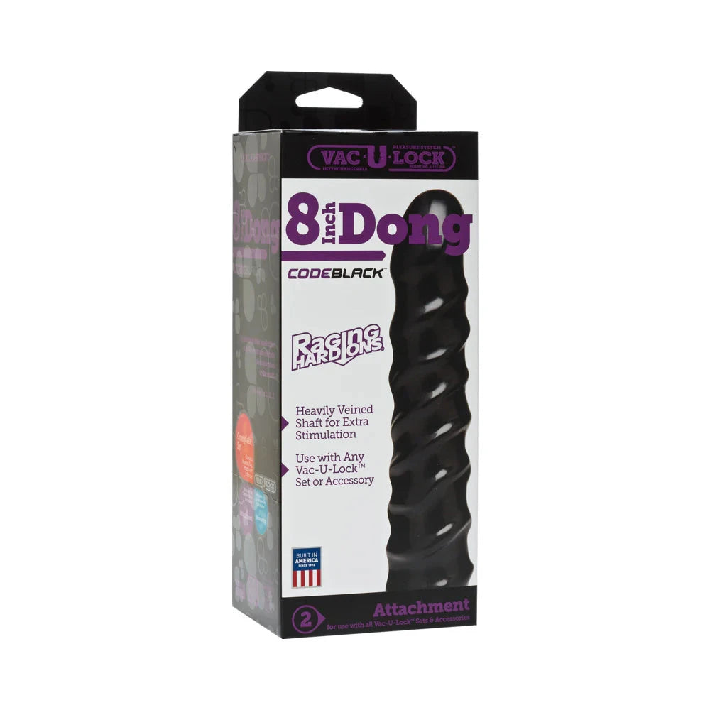 Vac-U-Lock - 8in Dong - Raging Hard-Ons CODEBLACK by Anal Toys & Stimulators