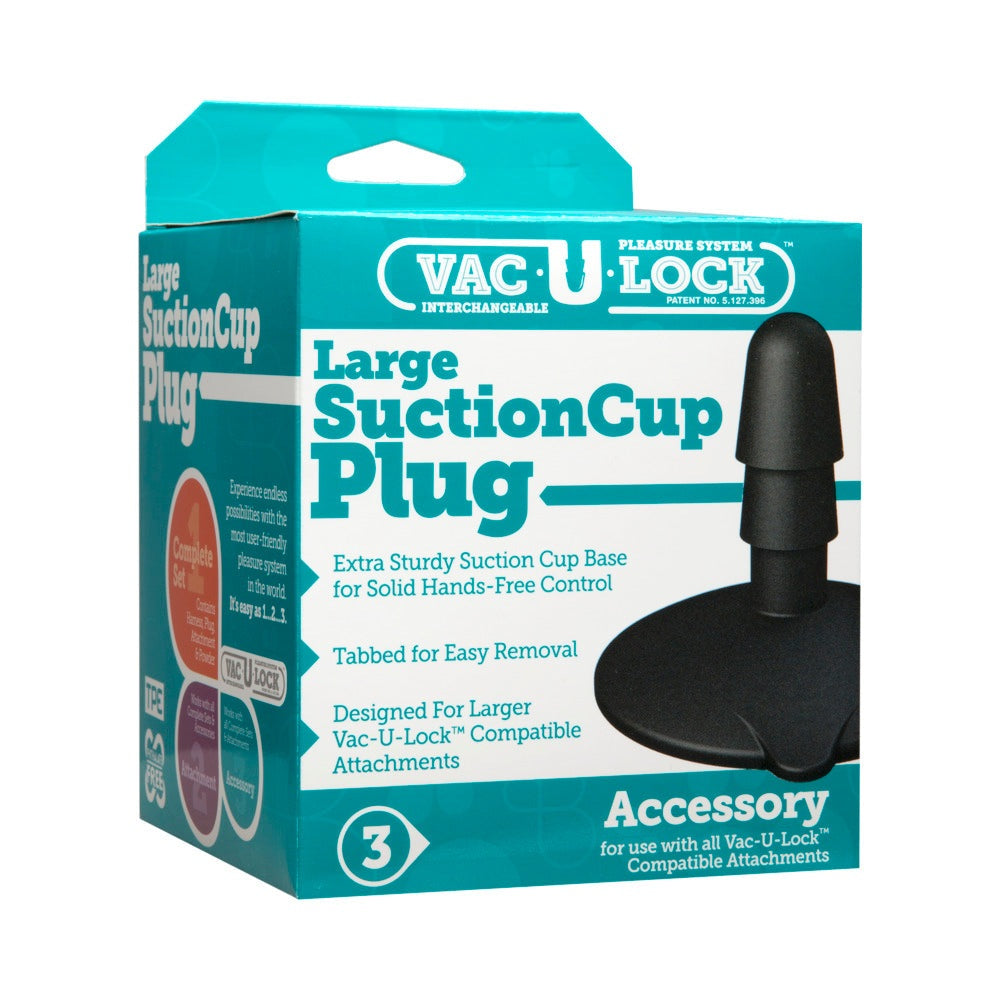 Vac-U-Lock - Large Black Suction Cup Plug Black by Anal Toys & Stimulators