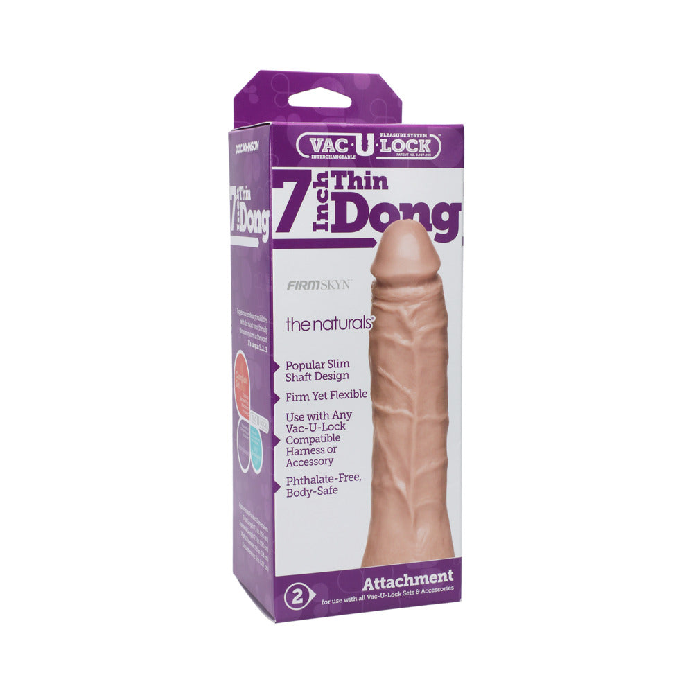 Vac-U-Lock - 7 Inch Thin Dong - The Naturals White by Anal Toys & Stimulators
