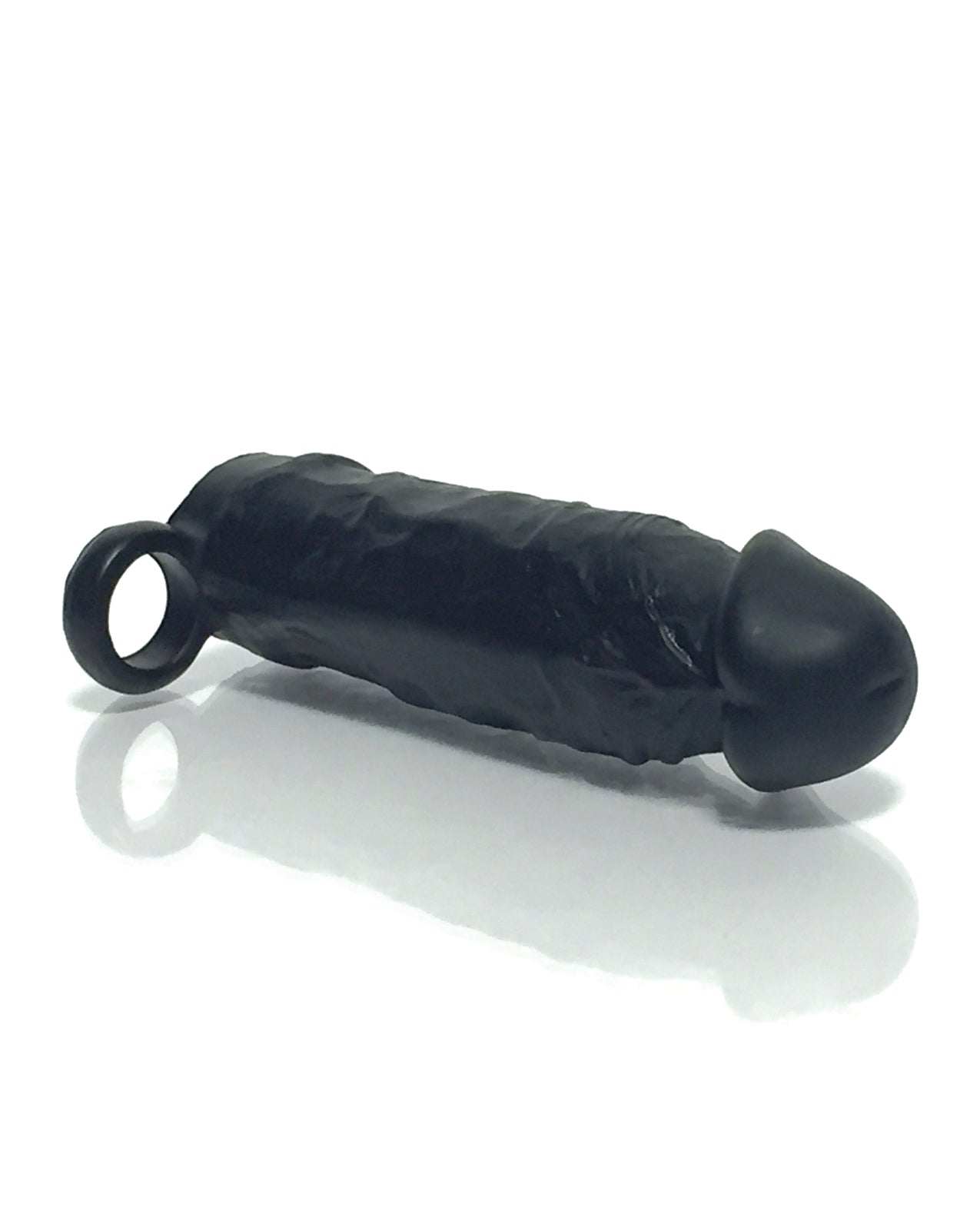 Boneyard The Man Sizer 3X Stretch Black Silicone Extender with cock ring and textured surface for enhanced pleasure