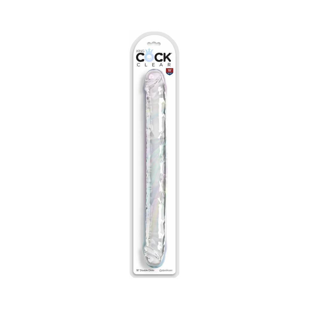 King Cock Double Dildo 18 in. Clear by Anal Toys & Stimulators