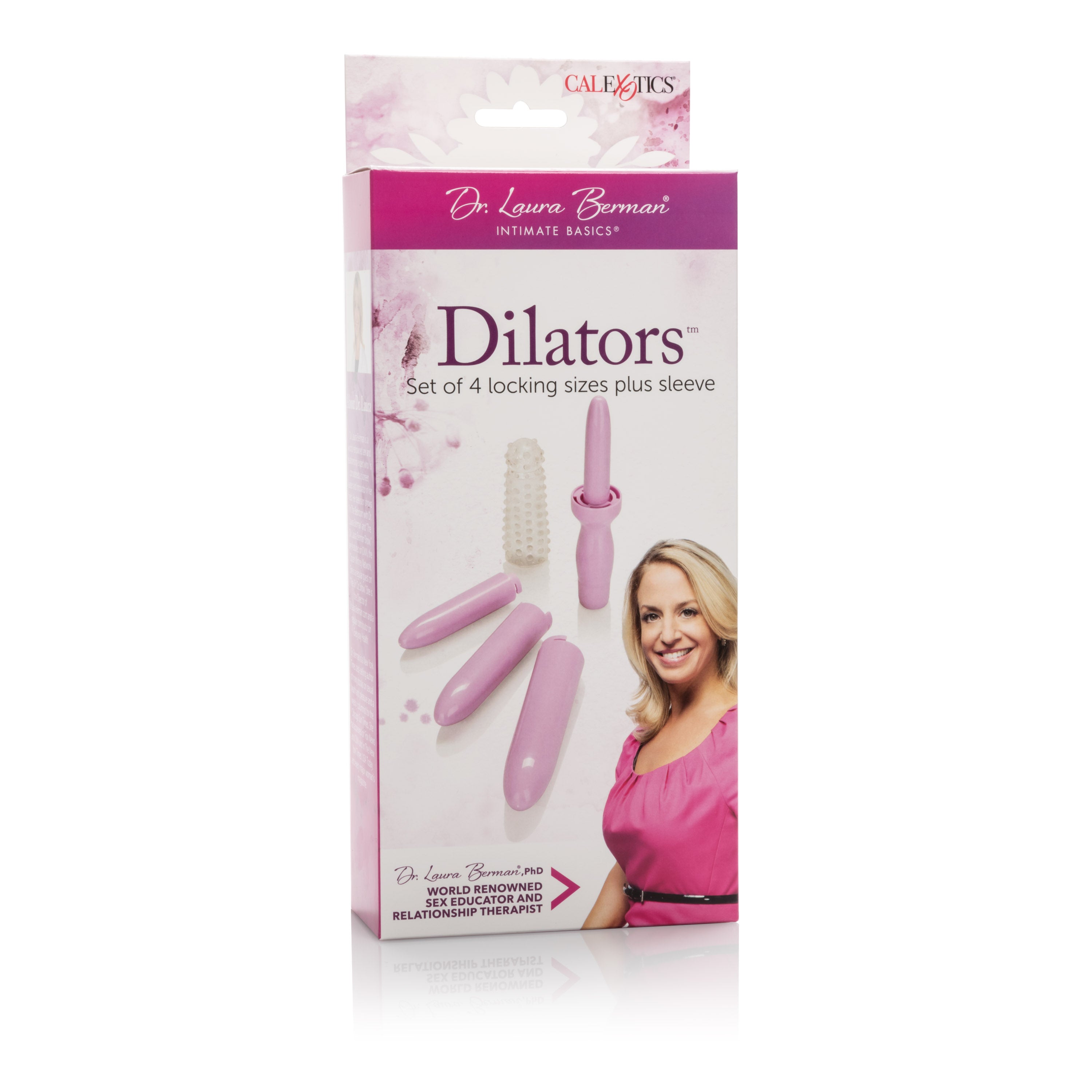 Dr. Laura Bernam Dilators - Set of 4 Locking Sizes Plus Sleeve - Purple by Cock & Balls