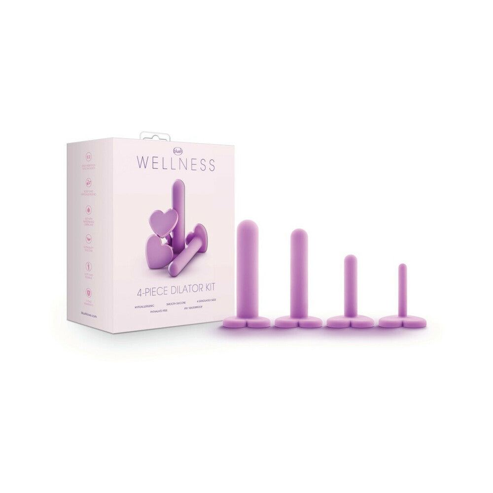 Wellness 4-piece purple silicone dilator kit with varying sizes for personal wellness and comfort