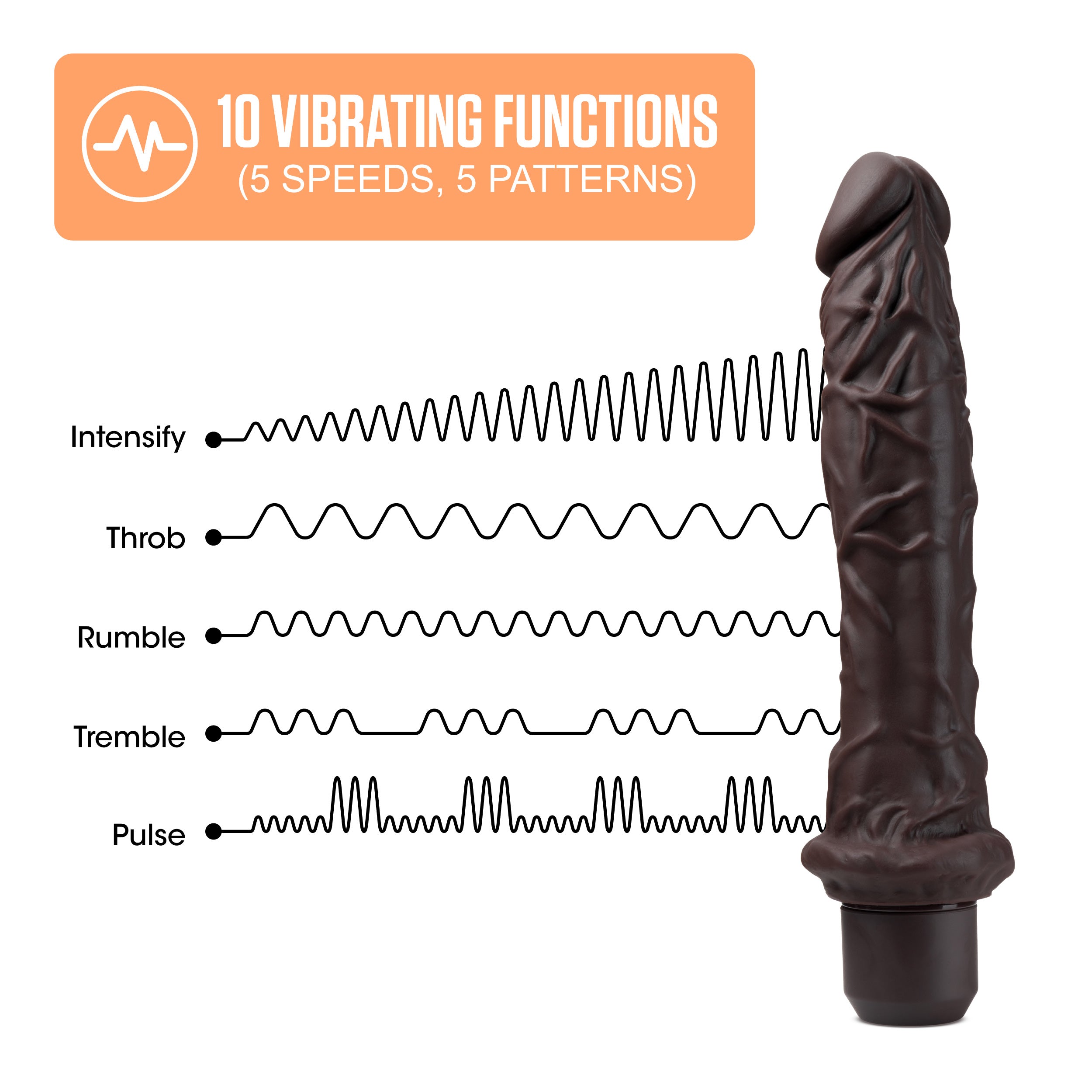 Dr. Skin Silicone - Dr. Richard - 9 Inch Vibrating Dildo - Brown by Anal Toys & Stimulators