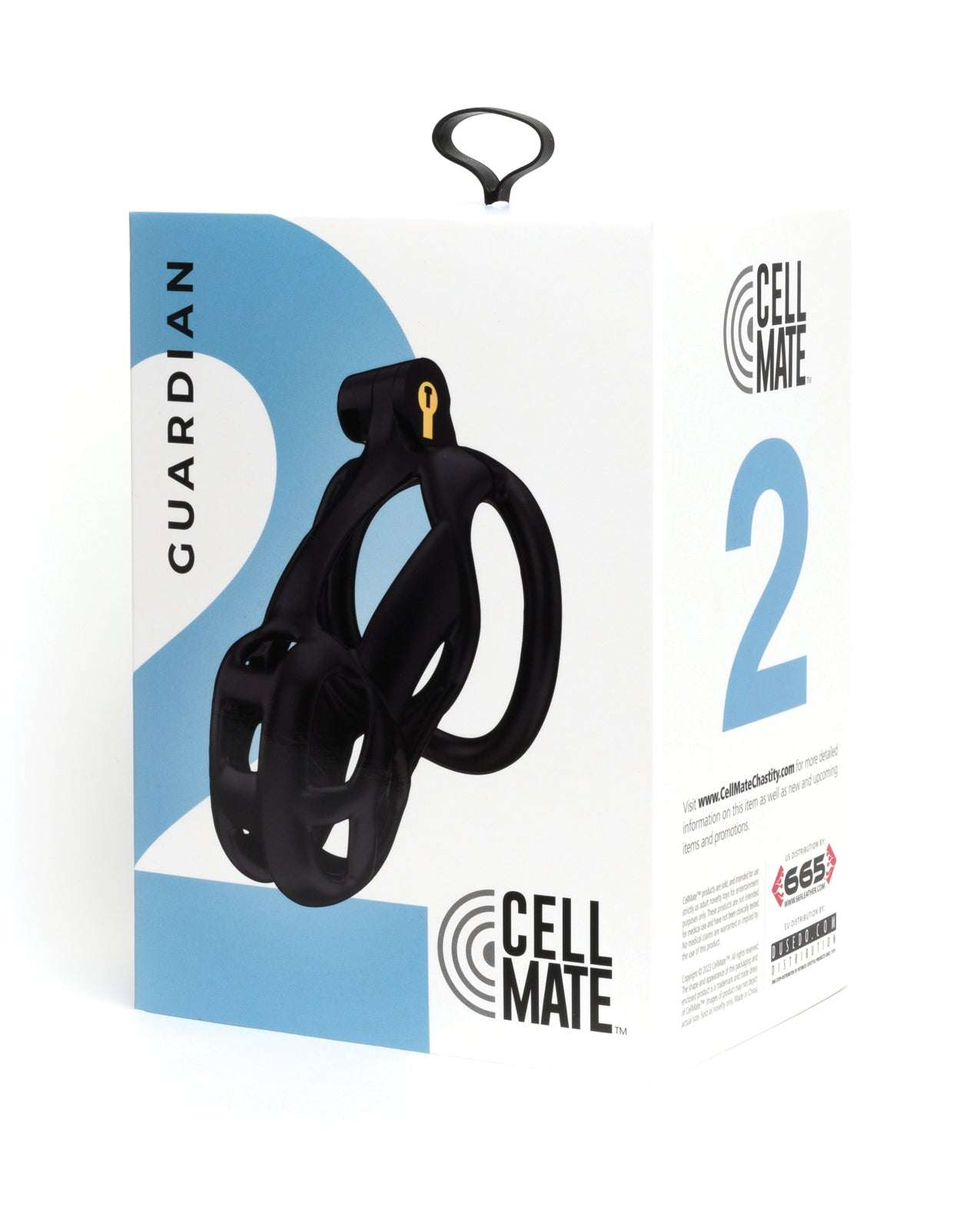 Sport Fucker Cellmate Guardian chastity cage in black resin with sleek ergonomic design and lock.