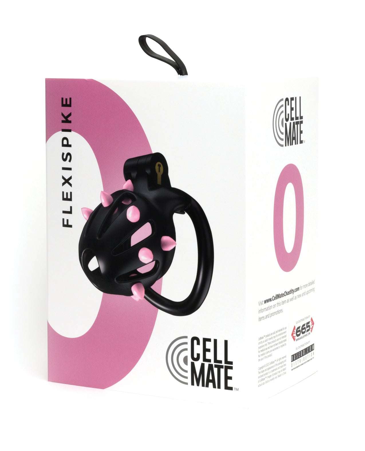 Sport Fucker Cellmate FlexiSpike male chastity device with silicone spikes in sleek black and pink packaging
