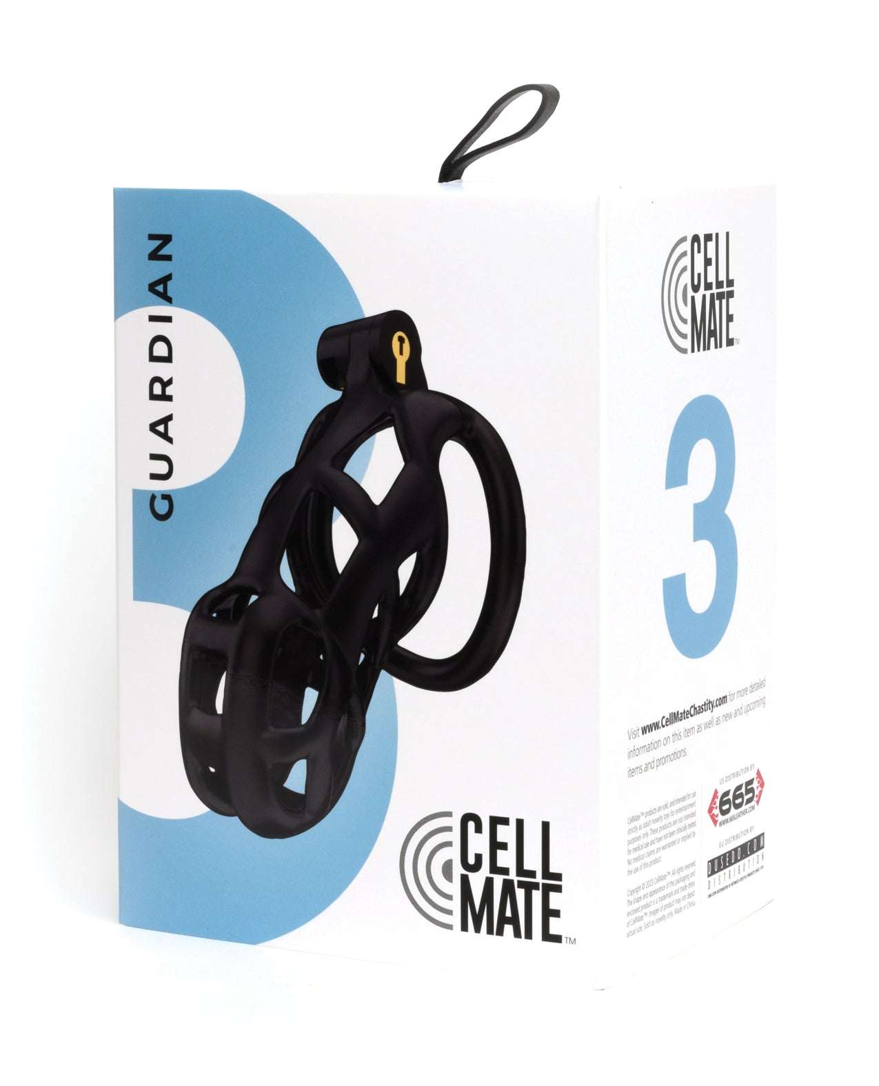 Sport Fucker Cellmate Guardian chastity cage in black with packaging box