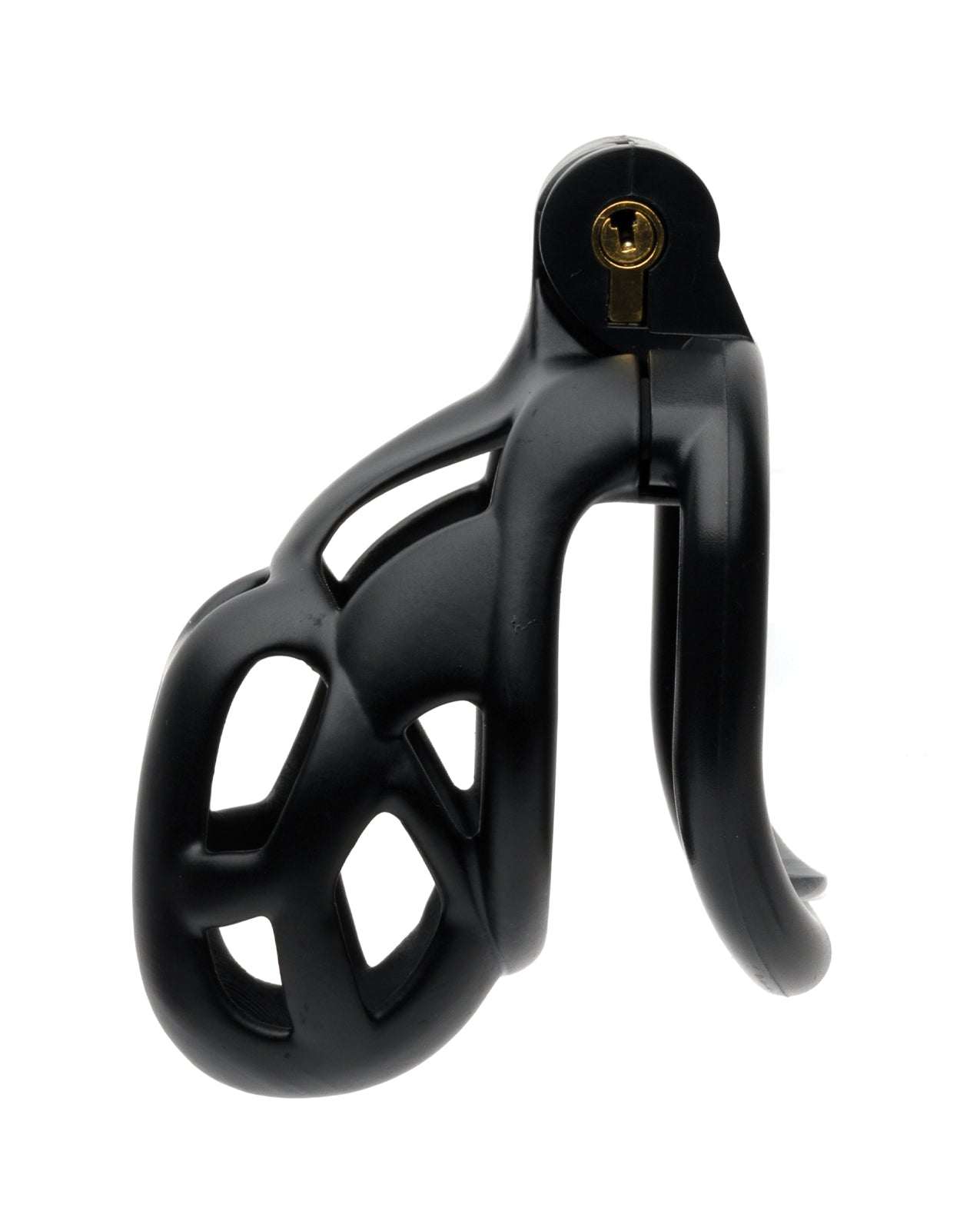 Sport Fucker Cellmate FlexiSpike male chastity cage with lock in black resin design