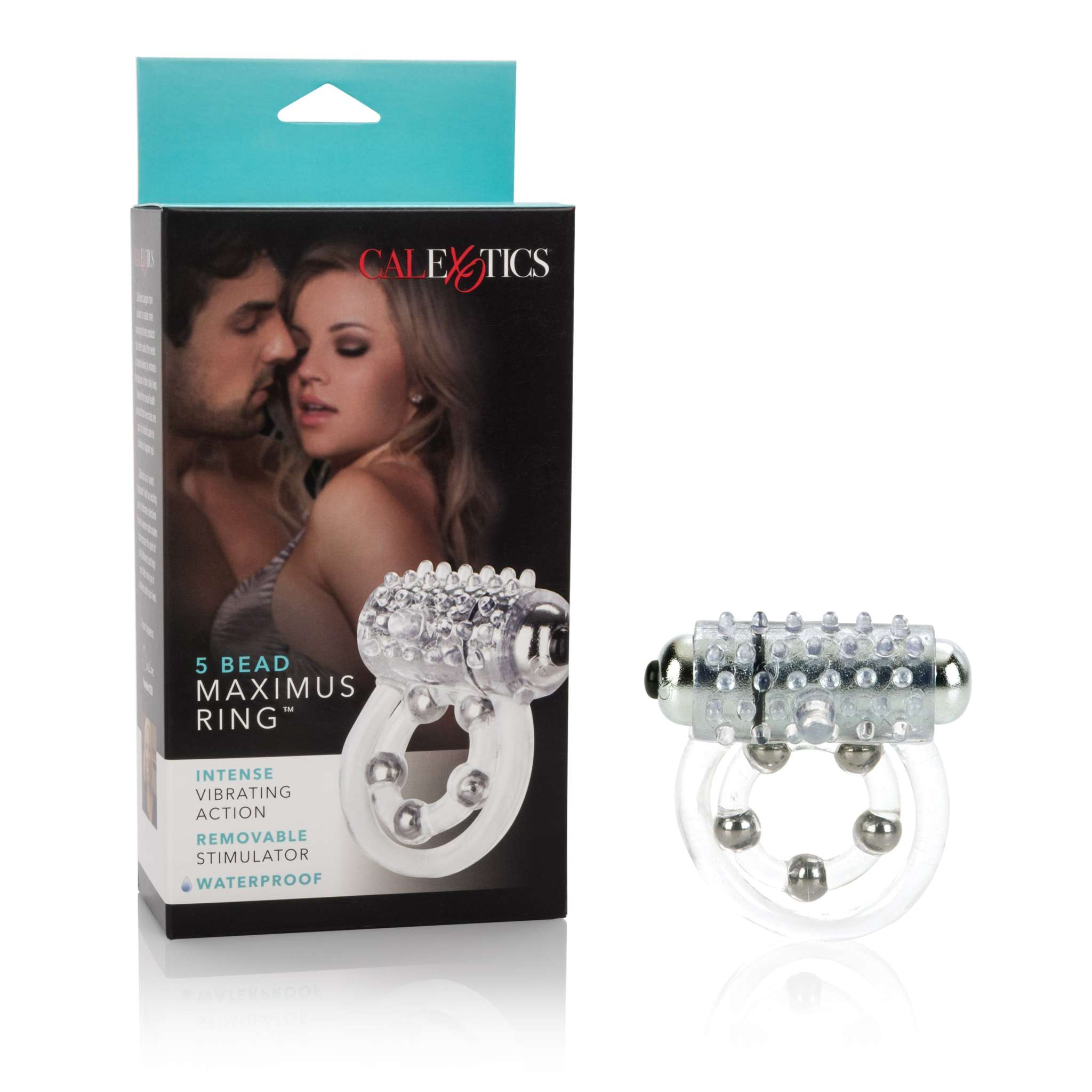 Maximus Enhancement Ring 5 Stroker Beads Rechargeable Clear by Anal Toys & Stimulators