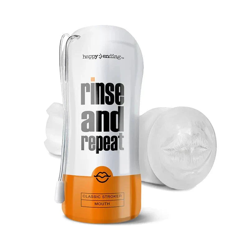 Happy Ending Rinse And Repeat Classic Stroker Mouth pleasure accessory with realistic texture and reusable design
