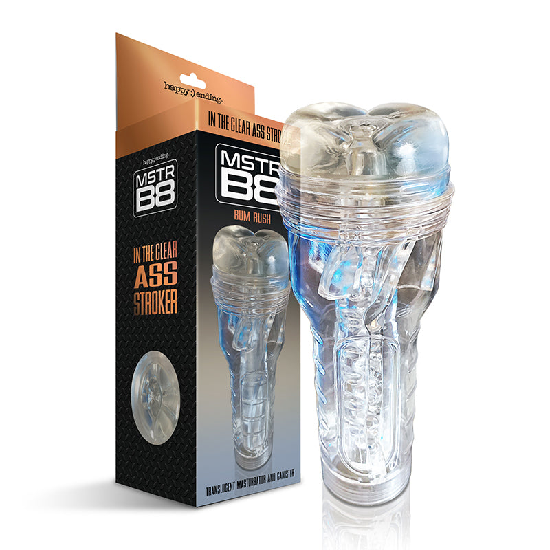 Happy Endings MSTR B8 In The Clear Anal Stroker Bum Rush Canister by Masturbators and Strokers
