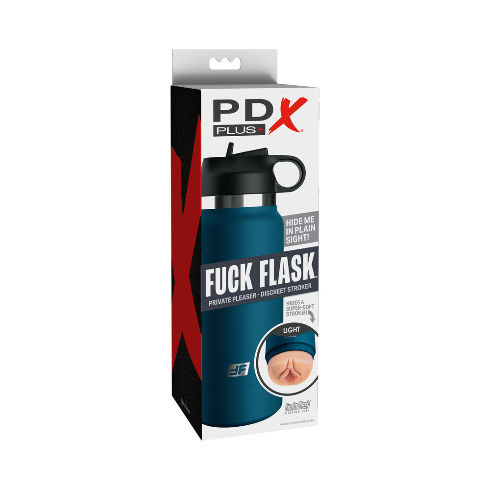 PDX Plus Fuck Flask Private Pleaser Discreet Stroker Blue Bottle Light by Masturbators and Strokers