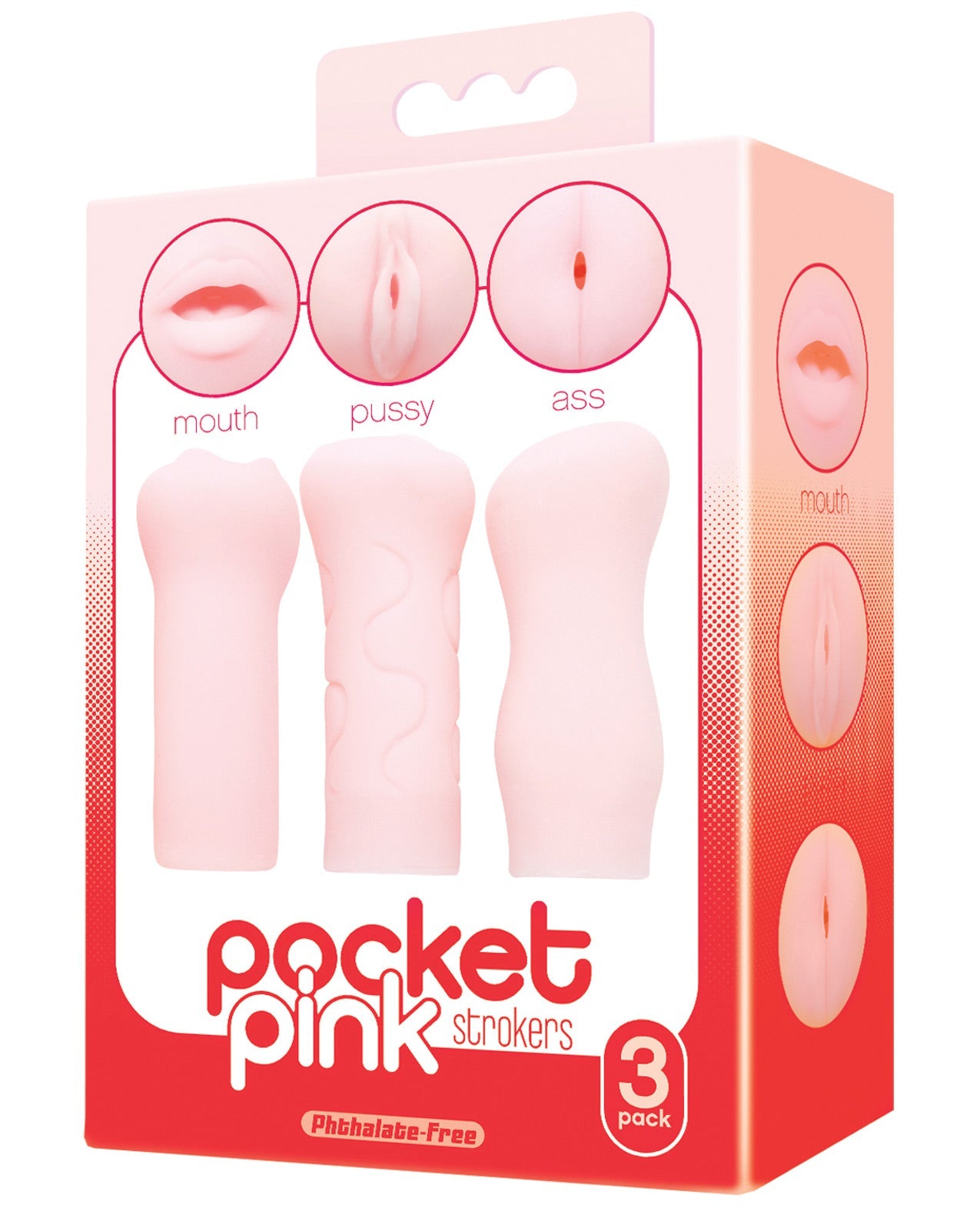 Icon Brands Pocket Pink Strokers - 3- Pack by Masturbators and Strokers