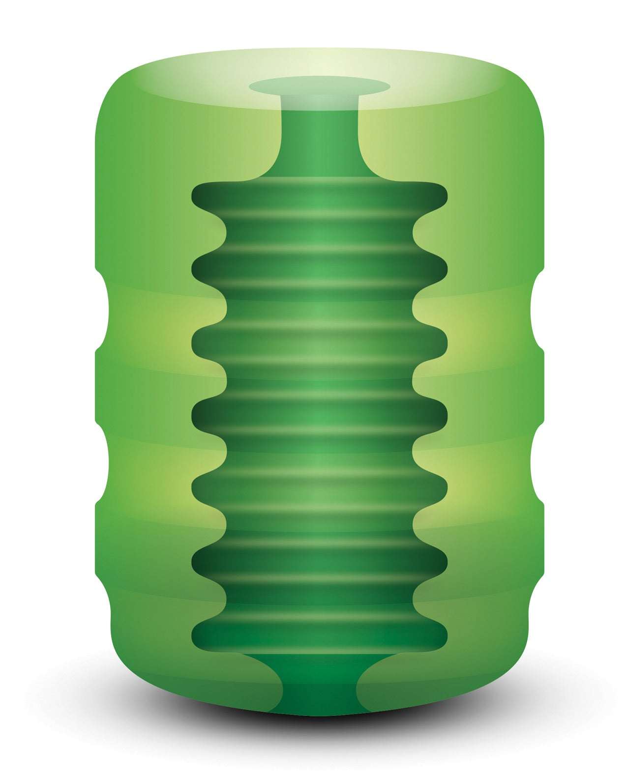 Green ZOLO Original Pocket Stroker with flexible, beaded texture for enhanced oral play.