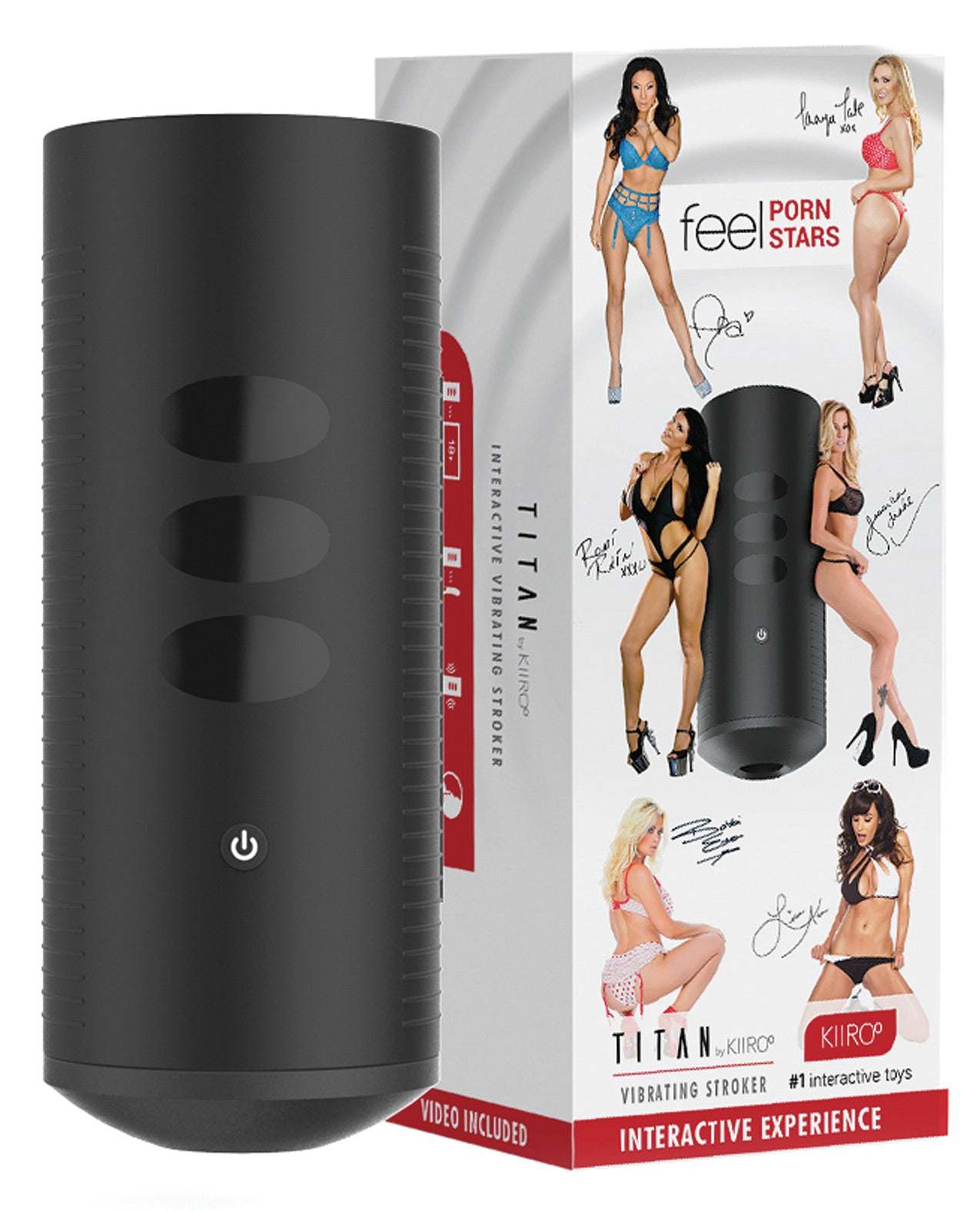 Kiiroo Titan The Experience Interactive Vibrating Stroker - Black by Masturbators and Strokers