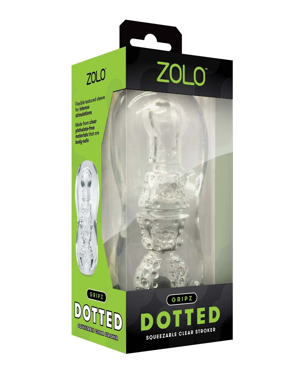 ZOLO Gripz Dotted Stroker - Clear by Masturbators and Strokers
