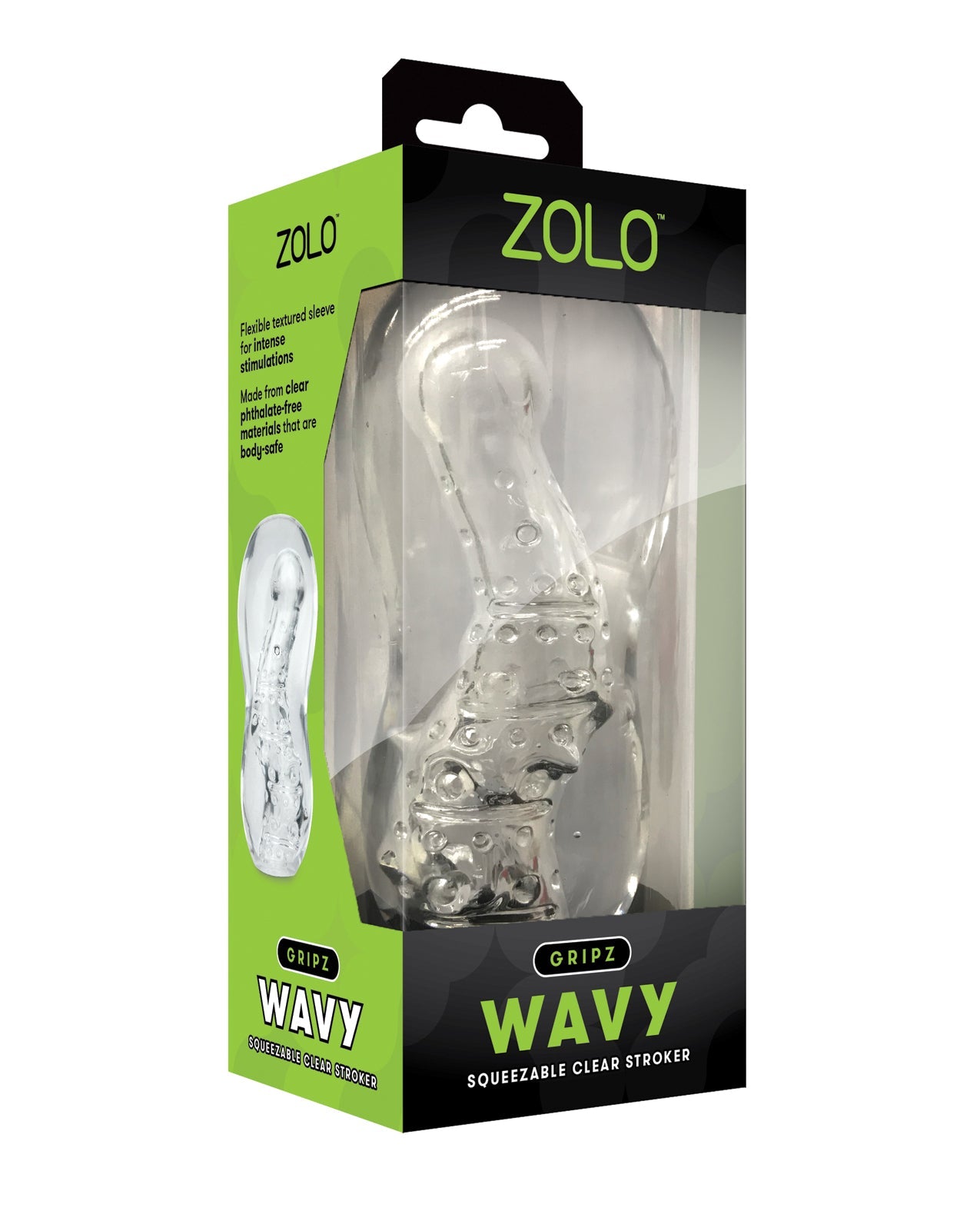 ZOLO Gripz Wavy Stroker - Clear by Masturbators and Strokers