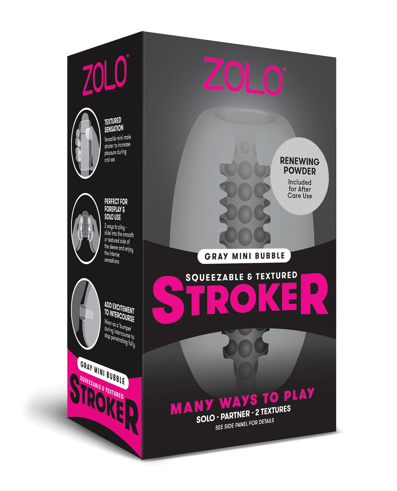 ZOLO Mini Bubble Stroker - Gray by Masturbators and Strokers