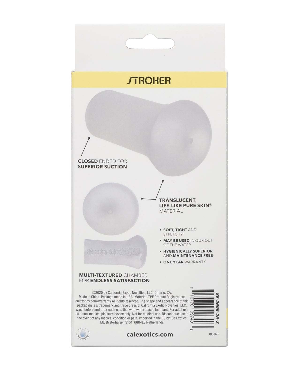 Boundless Stroker adult toy in Frost with life-like Pure Skin material and multi-textured chamber for superior suction and endless satisfaction.